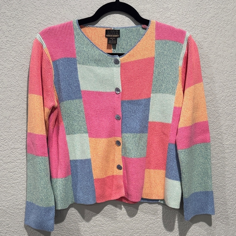 SIGRID OLSEN Sport Patchwork Cardigan